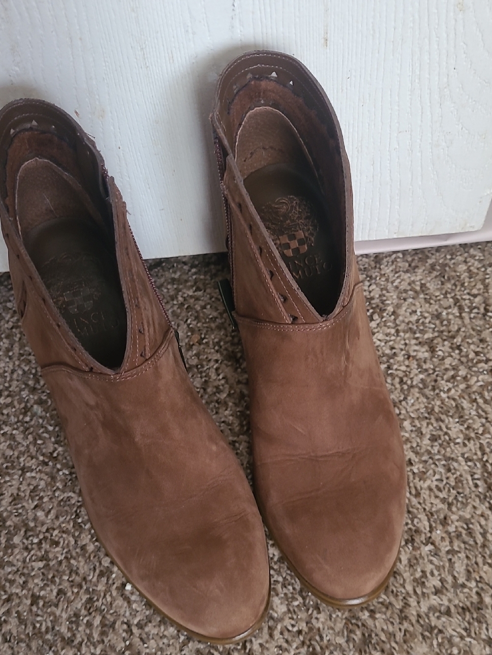 Vince Camuto Brown Leather Ankle Booties